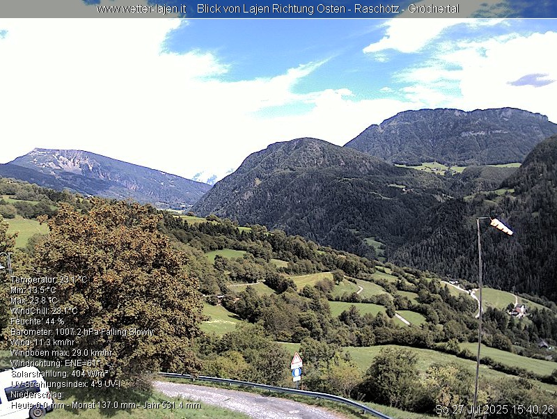 immagine della webcam nei dintorni di Altopiano di Renon: webcam Laion