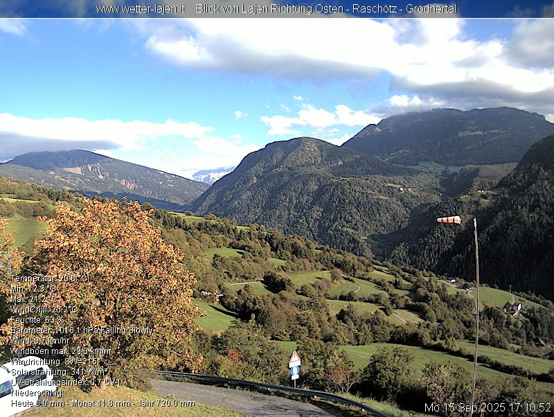 immagine della webcam nei dintorni di Sarentino: webcam Laion